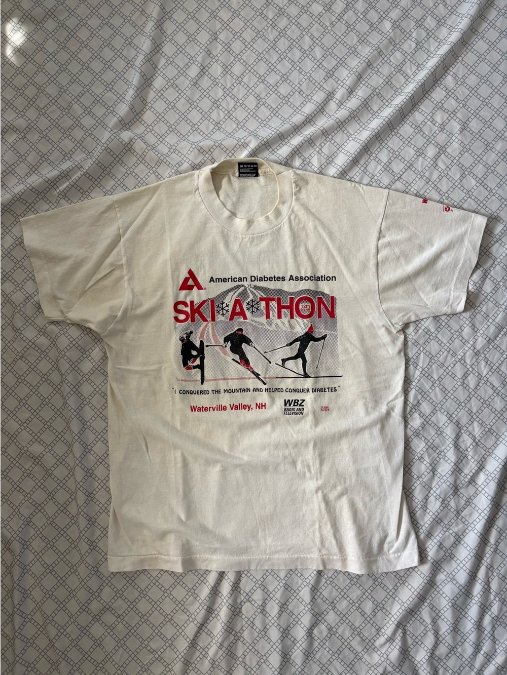 Vintage Screen Stars ADA Ski-A-Thon Short Sleeve T-Shirt - White/Red